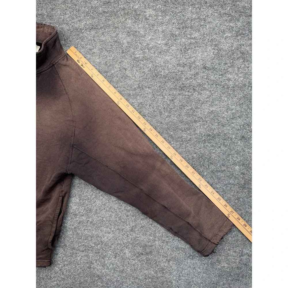 Foot Locker Vintage Quarter Zip Sweatshirt Men Medium Brown Sun Faded Distressed